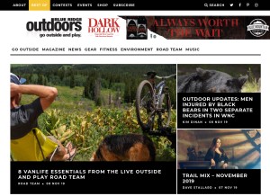 How blueridgeoutdoors.com looks like on a tablet such as an iPad.