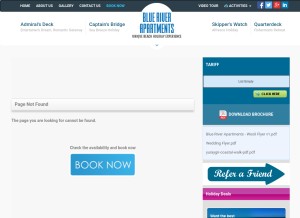 How blueriverapartments.com.au looks like on a tablet such as an iPad.