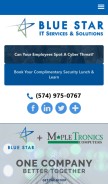 How bluestarpro.com looks like on a mobile device such as an iPhone.