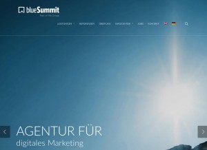 How bluesummit.de looks like on a tablet such as an iPad.