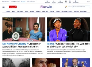 How bluewin.ch looks like on a tablet such as an iPad.