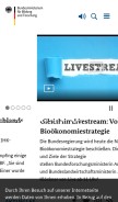 How bmbf.de looks like on a mobile device such as an iPhone.