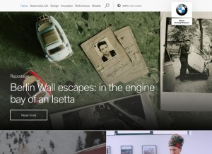 How bmw.com looks like on a tablet such as an iPad.