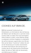 How bmw.de looks like on a mobile device such as an iPhone.