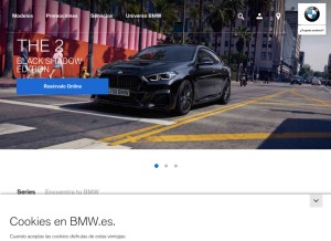 How bmw.es looks like on a tablet such as an iPad.
