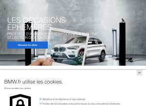 How bmw.fr looks like on a tablet such as an iPad.