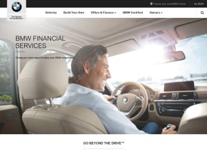 How bmwfs.com looks like on a tablet such as an iPad.