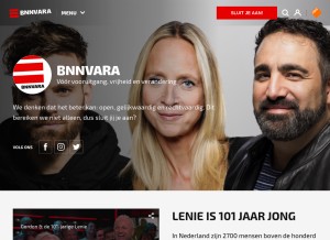 How bnnvara.nl looks like on a tablet such as an iPad.