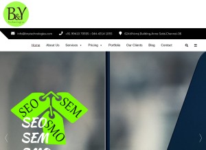 How bnytechnologies.com looks like on a tablet such as an iPad.