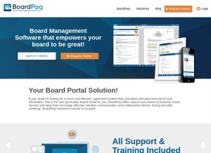 How boardpaq.com looks like on a tablet such as an iPad.