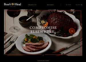 How boarshead.com looks like on a tablet such as an iPad.