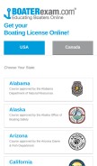 How boaterexam.com looks like on a mobile device such as an iPhone.