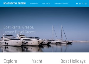 How boatrentalgreece.com looks like on a tablet such as an iPad.