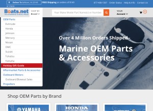 How boats.net looks like on a tablet such as an iPad.
