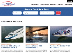How boattest.com looks like on a tablet such as an iPad.