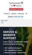 How bobcares.com looks like on a mobile device such as an iPhone.
