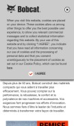 How bobcat.com looks like on a mobile device such as an iPhone.