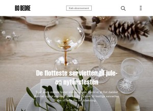 How bobedre.dk looks like on a tablet such as an iPad.