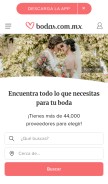 How bodas.com.mx looks like on a mobile device such as an iPhone.