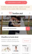 How bodas.net looks like on a mobile device such as an iPhone.