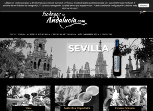 How bodegasdeandalucia.com looks like on a tablet such as an iPad.