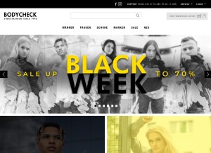 How bodycheck-shop.de looks like on a tablet such as an iPad.