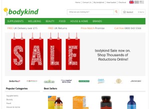 How bodykind.com looks like on a tablet such as an iPad.