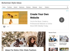 How bohemianstylesideas.com looks like on a tablet such as an iPad.