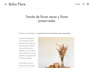 How bohoflora.com looks like on a tablet such as an iPad.