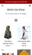 How bohogalshop.com looks like on a mobile device such as an iPhone.