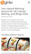 How bojoko.com looks like on a mobile device such as an iPhone.