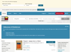How bokborsen.se looks like on a tablet such as an iPad.