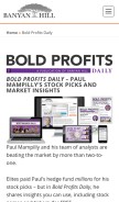 How boldprofits.com looks like on a mobile device such as an iPhone.