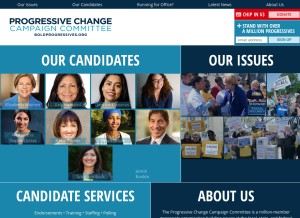 How boldprogressives.org looks like on a tablet such as an iPad.