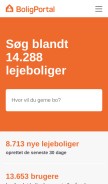 How boligportal.dk looks like on a mobile device such as an iPhone.