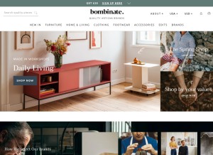 How bombinate.com looks like on a tablet such as an iPad.