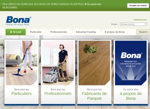 How bona.com looks like on a tablet such as an iPad.