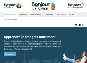 How bonjourdefrance.com looks like on a tablet such as an iPad.