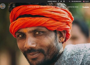 How bonjourindiatravel.com looks like on a tablet such as an iPad.