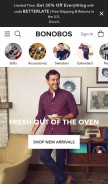 How bonobos.com looks like on a mobile device such as an iPhone.