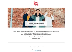 How bonprix.de looks like on a tablet such as an iPad.