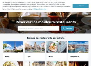 How bookatable.com looks like on a tablet such as an iPad.