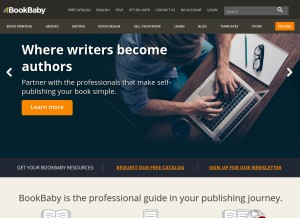 How bookbaby.com looks like on a tablet such as an iPad.