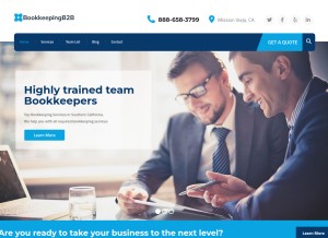 How bookkeepingb2b.com looks like on a tablet such as an iPad.