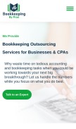 How bookkeepingbypros.com looks like on a mobile device such as an iPhone.