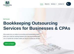 How bookkeepingbypros.com looks like on a tablet such as an iPad.