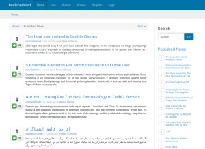 How bookmarkport.com looks like on a tablet such as an iPad.