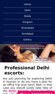 How bookmybabes.com looks like on a mobile device such as an iPhone.