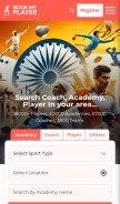 How bookmyplayer.com looks like on a mobile device such as an iPhone.