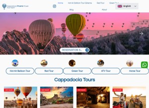 How booknowcappadocia.com looks like on a tablet such as an iPad.